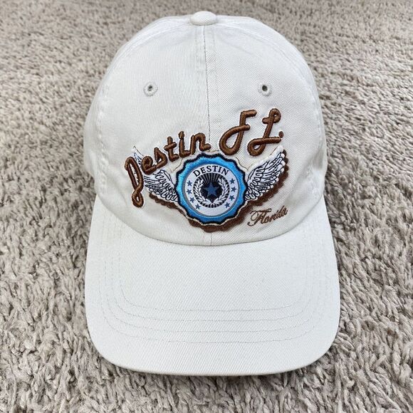 Other - Destin Florida Hat Beige Brown Wings Logo Adjustable‎ Strap Alvins Island Cap